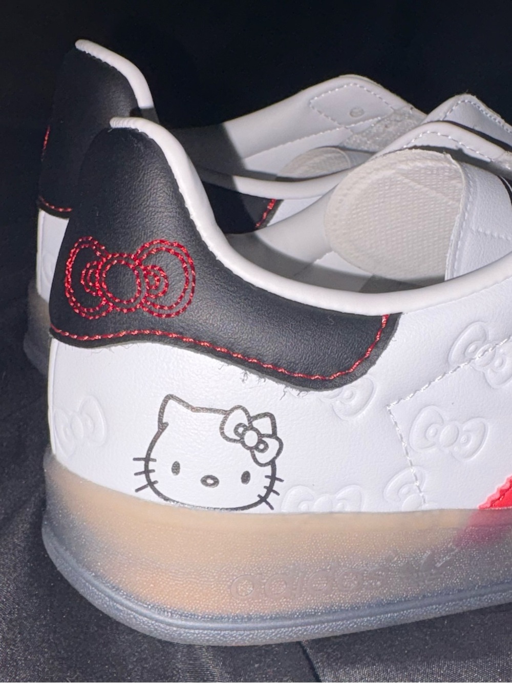 adidas White Hello Kitty Gazelle Sneakers with Red 3-Stripes - Picture 2 of 4